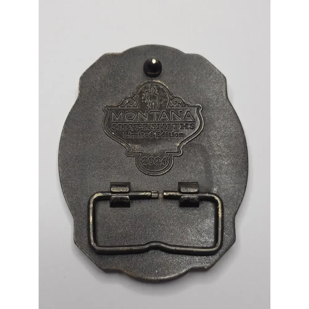 Pendleton Whisky 2024 Let'er Buck Promo Belt Buckle Montana Silversmiths Western